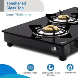 flipkart smartbuy Imperio 3 Burners Glass Manual Gas Stove image 3