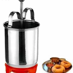 lwvax Stainless Steel Mendu Wada Maker With Stand -Color Silver Vada Maker image 2