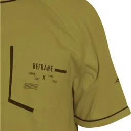 grand canal Men Solid Round Neck Pure Cotton Green T-Shirt image 4