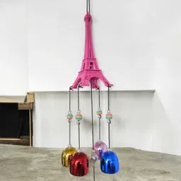 dnenterprises Eiffel Tower Sign Wind Chimes Metal Hanging Bells for Decor Iron Windchime-picture-12