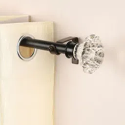 the decor mart Transparent Iron 84 - 144 Inches Expandable Curtain Rod with Accessories-picture-16