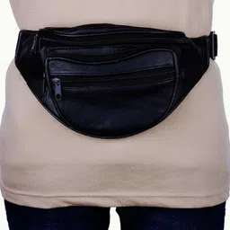 RS ENTERPRISES Leather Black Men Women Waist Bag ( Black) waist bag-picture-28