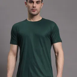 inktees Pack of 5 Men Solid Round Neck Polyester Multicolor T-Shirt image 4