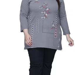 in love Women Printed Round Neck Cotton Blend Grey T-Shirt-picture-13