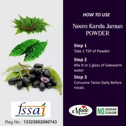 yogaguru mantr Neem Karela Jamun Powder for Maintaining Blood Sugar Levels (100g) set of 2 image 4
