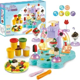 shizuha Musical Ice Cream Play Set with 3D Color Modeling Clay, Educational Kitchen Toy image 2