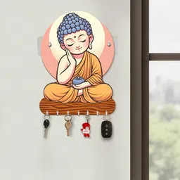 shree sanwariya crafts Premium Beatiful Little Buddha Key Hanger for Home Decoration Wood Key Holder-picture-21