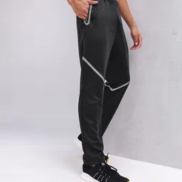 hrx by hrithik roshan Men Striped Black Track Pants image 3