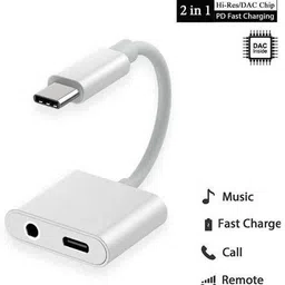 IMMUTABLE Multicolor JH-031 2 in 1 Type C to Audio Jack and Type C Adapter K49 Phone Converter image 5