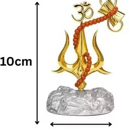 suman store Trishul, Damru, and Om design symbolizes divine energy Decorative Showpiece - 10 cm image 2