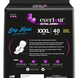 morecare XXXL Ultra-Thin Sanitary Pads 40 Cotton-Soft Jumbo Pads with Wings for Women Sanitary Pad image 2