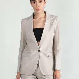 chkokko Women Solid Single Breasted Casual Blazer-picture-10