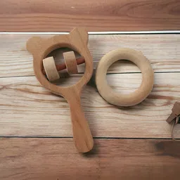 aditya creation Neem Wood Rattle Toy Set Antibacterial Good for baby health Rattle image 3