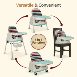 luvlap High Chair with Wheels, 3 Height Adjustments, Cushion for Comfort image 2
