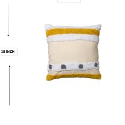 thegasbh Yellow Cotton Tufted Cushion Covers (Pack Of 2) image 2