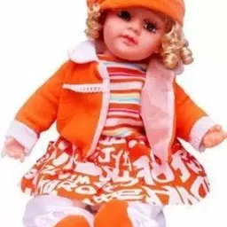 anushka toys Good Looking Musical Poem Doll for baby Girls multicolor (Orange)-picture-13