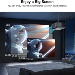 PLAY Diwali Special| Sealed Engine|100% Dust Proof|2+32GB|Android12|Ultra Bright 1080 (20000 lm) Projector image 5