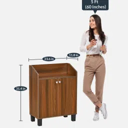 nilkamal Aze Shoe Cabinet in Classic Walnut Finish image 2