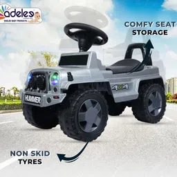 odelee Hummer Push Car Front Light & Music With Back Rest For Kids-picture-17
