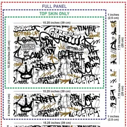 Anweshas Full Body Laptop Skin Sticker - Graffiti Background Self Adhesive Vinyl Laptop Decal 15.6 image 5