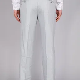 louis philippe Men Slim Fit Grey Polyester Trousers image 4