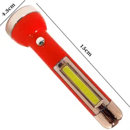 gallaxy NEW LED Rechargeable Torch Light and 1 COB Side Flashlight with Charger 2 hrs Torch Emergency Light image 4