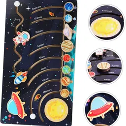knk infotain Wooden Planets Solar System Board for Kids| Interactive Space Learning Puzzle 3+-picture-13