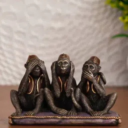 Wise Monkey Polyresin & Bronze Figurine-image-9