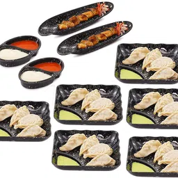 ps smart shopping Melamine Plates Food Dish/plate/ Chat Nasta /Snack/plates set 6 Sectioned Plate image 2