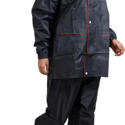 wet off hood Solid Women Rain Suit image 3