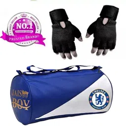 ananya enterprises 15 L Gym Duffel Bag - Combo set of Gym bag and high qualtiy Gloves (Black, Free Size) - White-picture-11