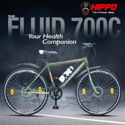 hippobikes FLUID Rigid Fork Double Wall Alloy Rim 85% Installed Nylon Tyre Dual Disc Brake 700C T (inch) Hybrid Cycle/City Bike image 2