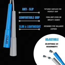 spixt Adjustable Skipping Rope for Men and Women Jumping Rope for Exercise & Fitnesss Freestyle Skipping Rope image 2