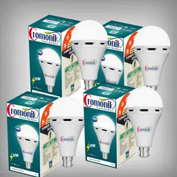 cromonik Pack of 4-12W Rechargeable LED Bulb with Multi-Mode Functionality 4 hrs Bulb Emergency Light-picture-15