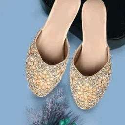 zadzed Girls Stylish Designer Jaipuri Rajasthani Mojari Bellies Mojaris For Women image 1