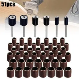 nitya 51PCS Drum Sanding Kit+ 6Pcs Band Mandrel Shank Rotary Drill Bits Abrasive Tools for all types of surface preparation and finishing work. Rotary Bit Set-picture-20