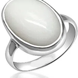 gemzonite Brass Coral Silver Plated Ring-picture-27