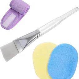 avnish Plastic Face Pack Brush Non-Slip Spa Headband with Face Cleaning Sponge Head Band-picture-14