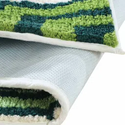 Green Geometric Polyester AntiSkid Bathmat by Obsessions image 5
