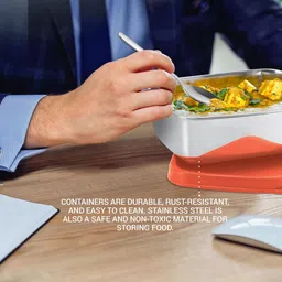 milton 2 - Pieces Steel Pro Lunch Sr. Container (1020 ml, 195 ml) 2 Containers Lunch Box image 3