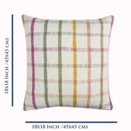 jamio firati White Cotton Checkered 18x18 inches Cushion Covers (Set of 5) image 2