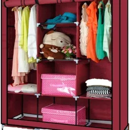 furnigully Foldable Wardrobe 88130 6+2 Rack Carbon Steel Collapsible Wardrobe image 4