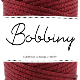 bobbiny Knitted Braided Maroon Crochet 100m 3MM Macrame Thread Cotton Cord for Macrame-picture-10