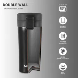 milton Thermosteel Vacuum Insulated Stainless Steel Couple Coffee, Ivory & Black Stainless Steel Coffee Mug image 3