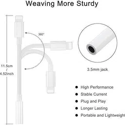 PARANDIVTECH Multicolor High Quality Lightning to 3.5 mm Jack Audio Connector, Headphones Jack Converter Phone Converter image 3