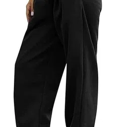 Women Solid Black Track Pants-image-19