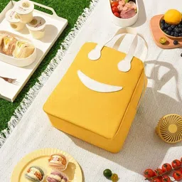 naama Smiley Large Lunch Bag,Insulated, Reusable& Spacious Lunch Tote for Adults& Kids Waterproof Lunch Bag image 2
