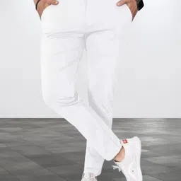 metronaut Regular Fit Men White Polyester Trousers image 1