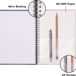 navneet HQ Case Bound Note Book U.V Wiro Corporate Edge Book A5 Notebook Single Line 192 Pages image 3