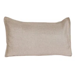 Beige Solid 210TC Jute 17 x 27 Inches Pillow Covers (Set of 2) by The Conversion image 5